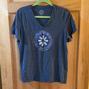 Life Is Good Gray “Have a Nice Daisy” Graphic Tee